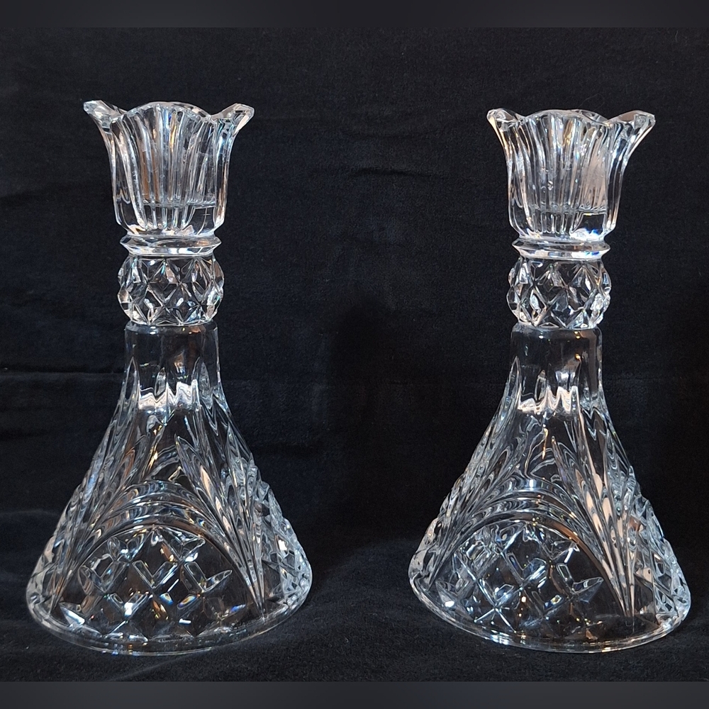 Elegant Lead Crystal Candle Holders